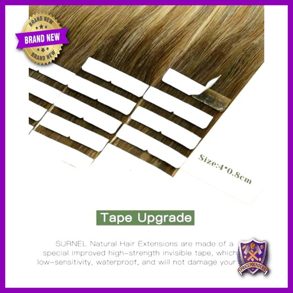 14 Inch Human Hair Tape In Extensions 20 Pieces Invisible Tape main image 5